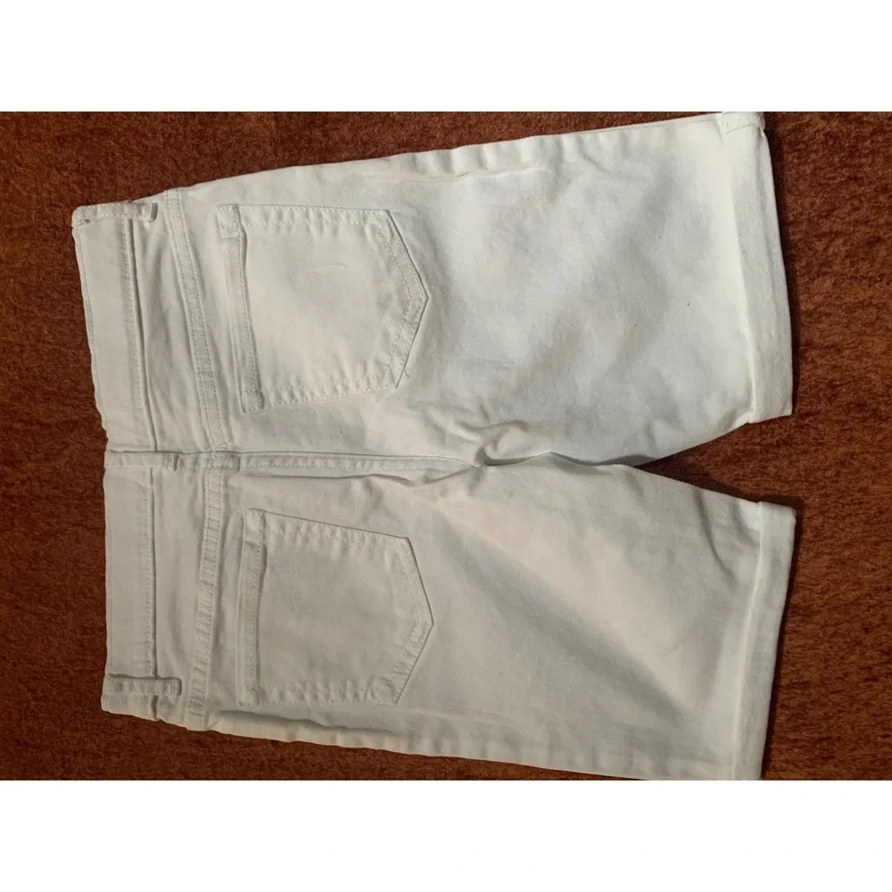 The Children's Place Girls White Denim Bermuda Shorts Size 10 Solid Basic Casual